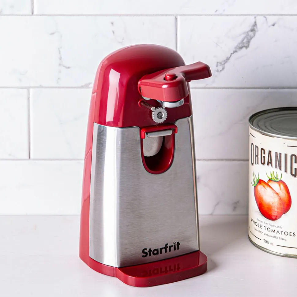 Starfrit Mightican Electric Can Opener (Red/Stainless Steel)