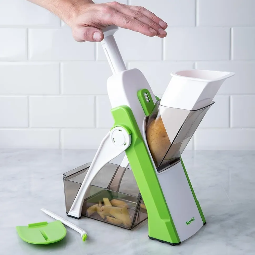 Starfrit Pump 'N' Slice Adjustable Food Cutter (White/Green)