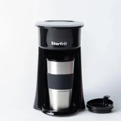Starfrit Single Serve Coffee Maker with Travel Mug (Black)