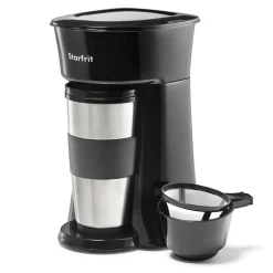 Starfrit Single Serve Coffee Maker with Travel Mug (Black)