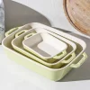 Staub En France 'MacAron' Rectangular Bake Dish - Set of 3 Light Green