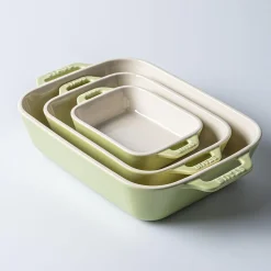 Staub En France 'MacAron' Rectangular Bake Dish - Set of 3 Light Green