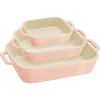 Staub En France 'MacAron' Rectangular Bake Dish -Set of 3 (Light Pink)