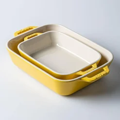 Staub En France 'MacAron' Rectangular Bake Dish - Set of 2 (Citron)