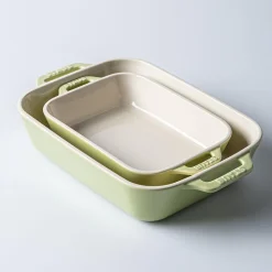 Staub En France 'Macaron' Rectangular Bake Dish - Set of 2 Light Green