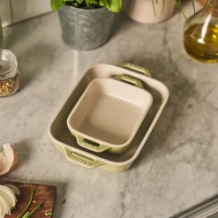 Staub En France 'Macaron' Rectangular Bake Dish - Set of 2 Light Green