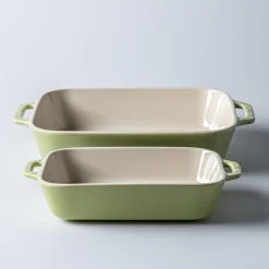 Staub En France 'Macaron' Rectangular Bake Dish - Set of 2 Light Green