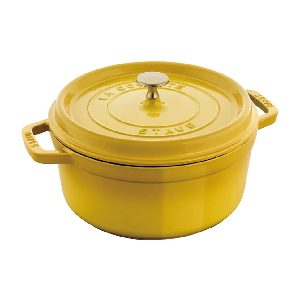 Staub France Cast Iron Round Cocotte (Citron)