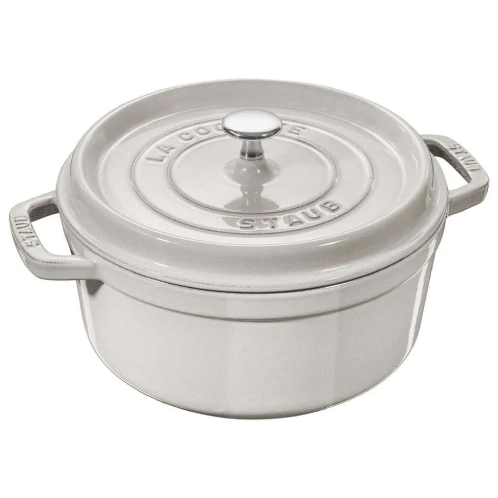 Staub France Cast Iron Round Cocotte 5L (Truf Light Grey)