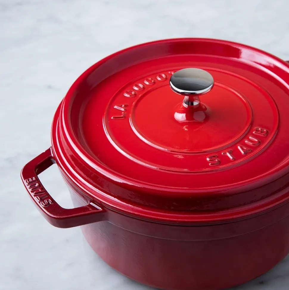 Staub French 5.2L Cast Iron Round Cocotte (Cherry)