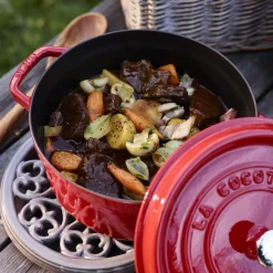 Staub French 5.2L Cast Iron Round Cocotte (Cherry)