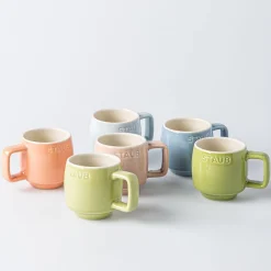 Staub MacAron Ceramic Espresso Mugs - Set of 6 (Multi Colour)