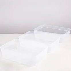 Sterilite Organize 'Large' Plastic Storage Tray - Set of 3 (Clear)