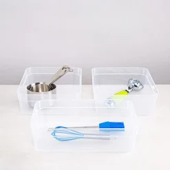 Sterilite Organize 'Large' Plastic Storage Tray - Set of 3 (Clear)