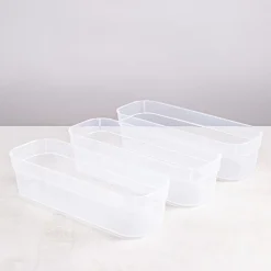 Sterilite Organize 'Narrow' Plastic Storage Tray - Set of 3 (Clear)