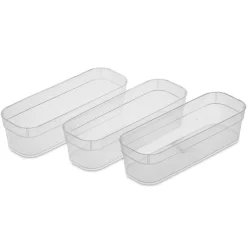 Sterilite Organize 'Narrow' Plastic Storage Tray - Set of 3 (Clear)