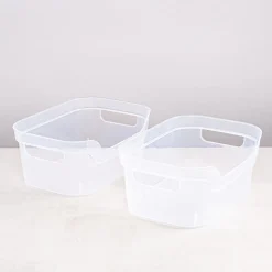 Sterilite Organize 'Small' Plastic Storage Open Bin - Set of 2 (Clear)