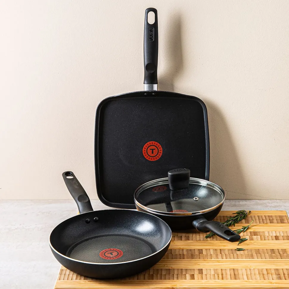 T-Fal Essential Grill/Frypan Combo - Set of 4 (Black)