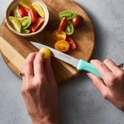 The Custom Chef Cuisine::pro Classic Serrated 4" Utility Knife (Teal)