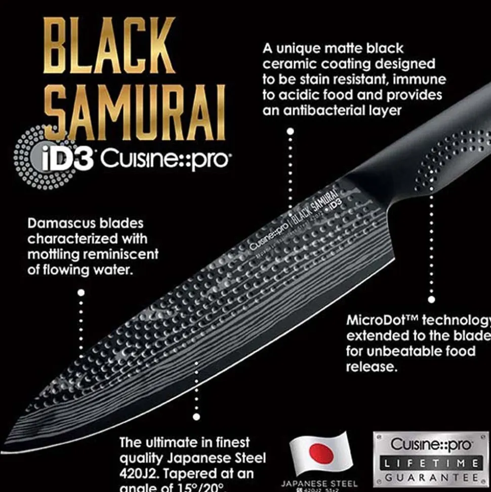 The Custom Chef Cuisine::pro ID3 Samurai 'Try Me' Santoku 5" (Black)