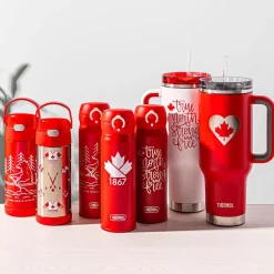 Thermos Canadiana 'Hockey' Insulated Sport Bottle 400ml (Red)