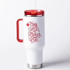 Thermos Canadiana 'True North' Double Wall Tumbler 1L (White/Red)