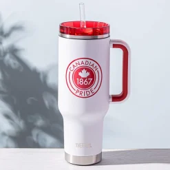 Thermos Canadiana 'True North' Double Wall Tumbler 1L (White/Red)