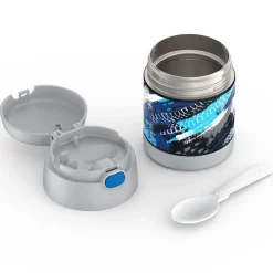 Thermos Double Wall 'Tire Tracks' Thermal Food Storage Jar-Spoon