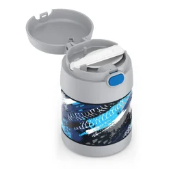 Thermos Double Wall 'Tire Tracks' Thermal Food Storage Jar-Spoon