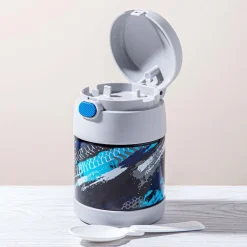 Thermos Double Wall 'Tire Tracks' Thermal Food Storage Jar-Spoon