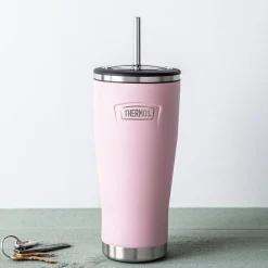 Thermos Icon Series Double Wall Tumbler with Straw (Sunset Pink)