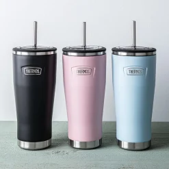 Thermos Icon Series Double Wall Tumbler with Straw (Sunset Pink)