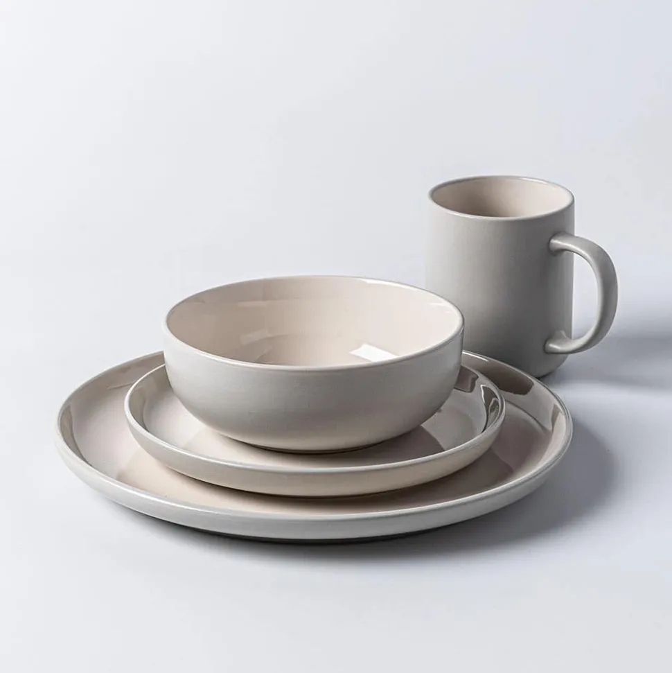 Thomson Pottery Loft Stoneware Dinnerware - Set of 16 (Linen)