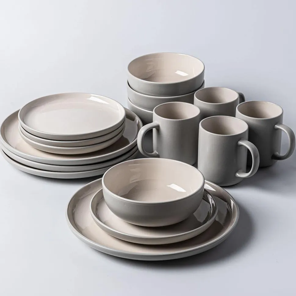 Thomson Pottery Loft Stoneware Dinnerware - Set of 16 (Linen)