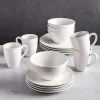 Thomson Pottery Ripple Stoneware Dinnerware - Set of 16 (White)