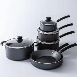 Tramontina Geo Cookware Combo - Set of 10 (Black/Grey)