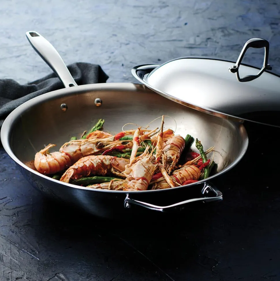 Tramontina Sea-Gourmet Wok with Lid (Stainless Steel)
