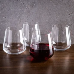 Trudeau Gala Stemless Red Wine Glass - Set of 4