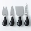 Trudeau Maison Cheese Knives - Set of 4 (Black/Stainless Steel)