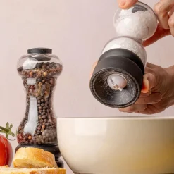 Trudeau New York Salt and Pepper Mill - Set of 2 (Clear/Black)