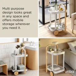 Umbra Bellwood Bar-Serving Cart 20.8x17x31.4"H (Natural/White)