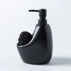 Umbra Joey Ceramic Soap Pump with Scrubber (Black)