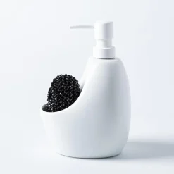 Umbra Joey Ceramic Soap Pump with Scrubber (White)