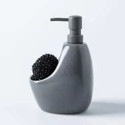 Umbra Joey Ceramic Soap Pump with Scrubber (Charcoal)