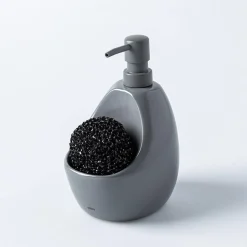 Umbra Joey Ceramic Soap Pump with Scrubber (Charcoal)