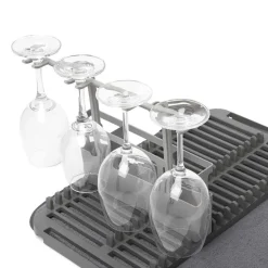 Umbra Udry Dish Rack with Microfibre Dry Mat (Charcoal)