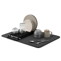 Umbra Udry Microfibre Drying Mat with Rack - Black (24x18