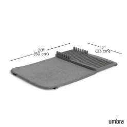 Umbra Udry Mini Microfibre Drying Mat w/Rack (Charcoal)