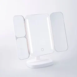 Upper Canada Danielle L.E.D. Tri-Fold '1x/3x/5x' Vanity Mirror w/ Tray
