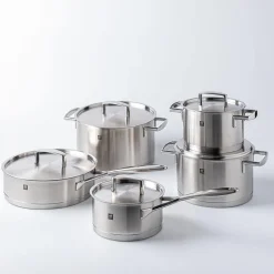 Zwilling Passion Cookware Set of 10 with Bonus Cutlery (Brushed St/St)